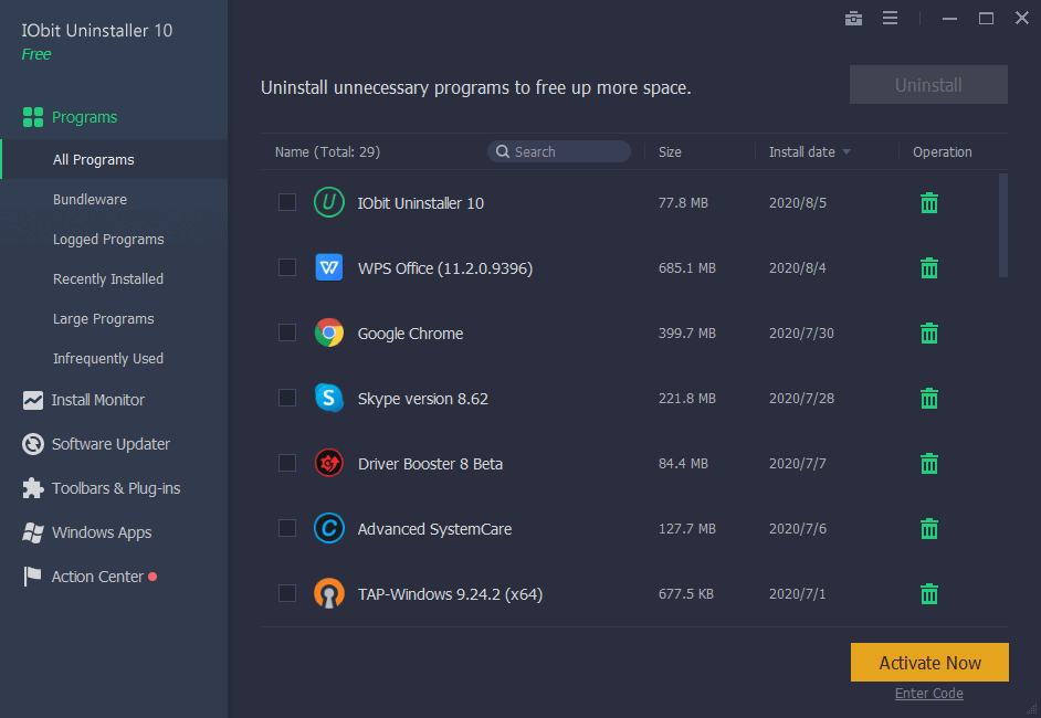 IObit Uninstaller – Kalıntısız program kaldırma
