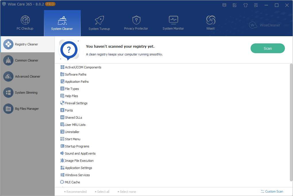 Wise Registry Cleaner – Kayıt defteri temizliği
